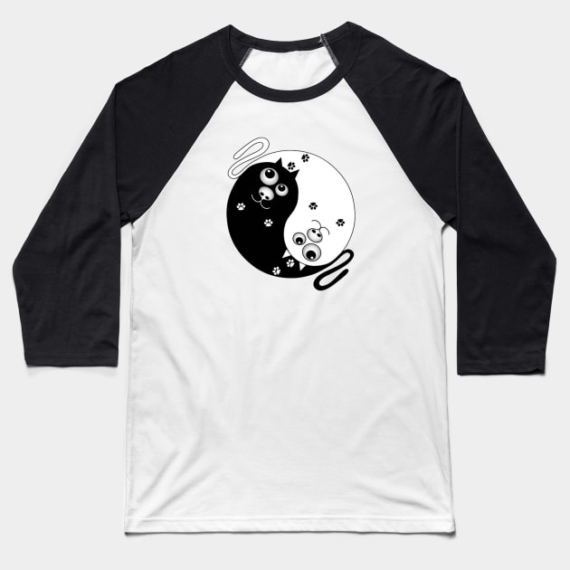 Amusing cats Baseball T-Shirt by  El-Aal
